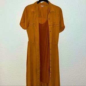 Burnt orange slip dress